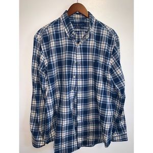 Plaid Men’s Large Indigo Oxford Ralph Lauren Button Down